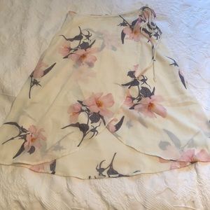 Charlotte Russe floral wrap skirt